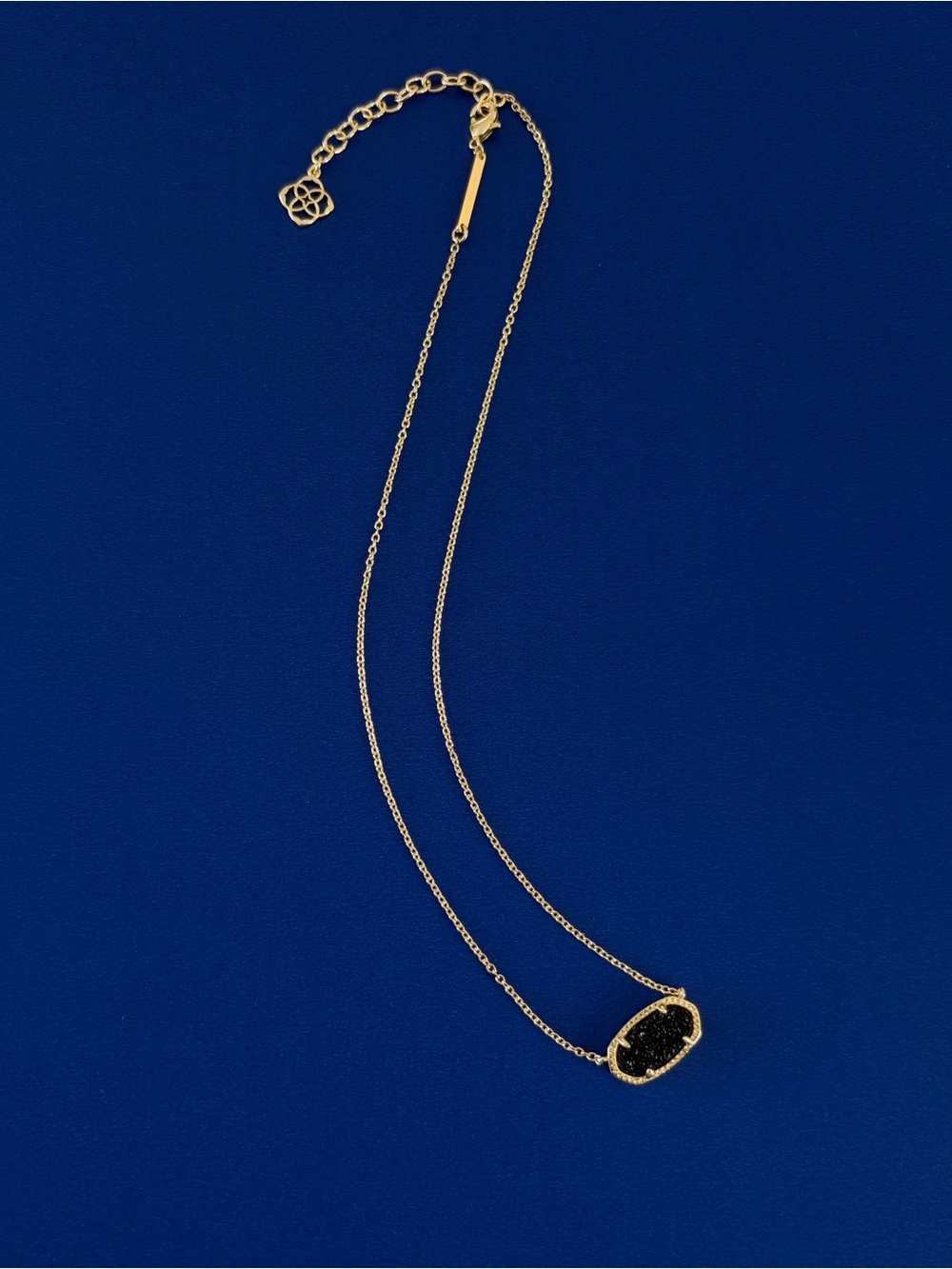 Kendra Scott Gold Double-Layer Necklace with Black Druzy